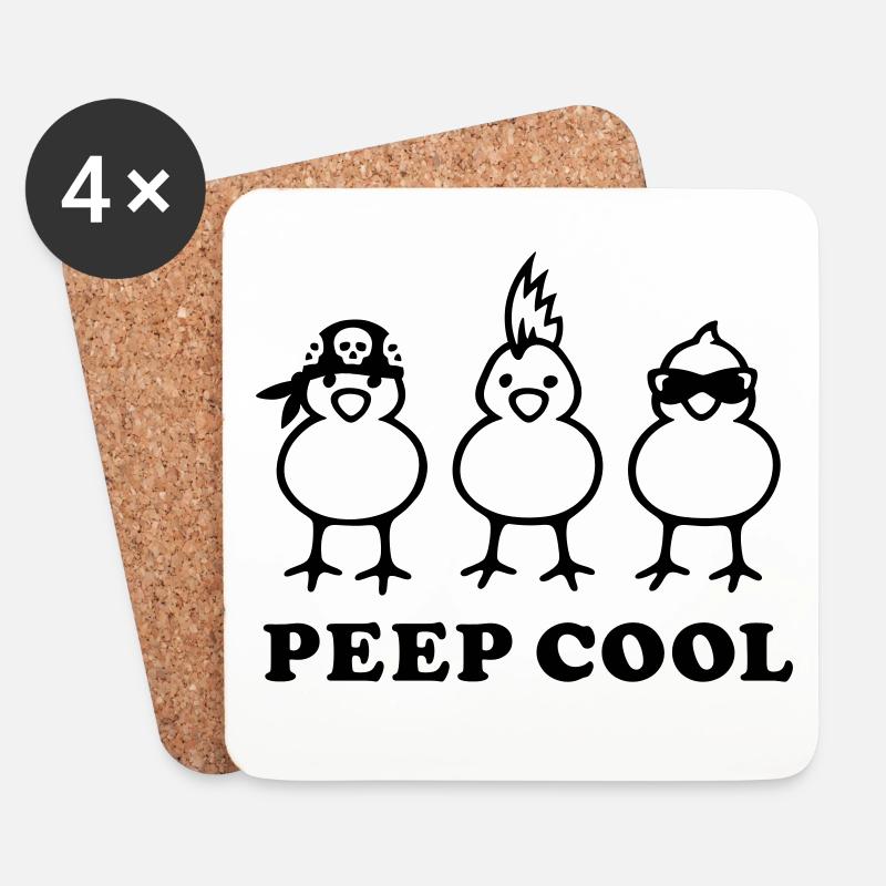 Peep Cool - Untersetzer (4er-Set) - Weiß