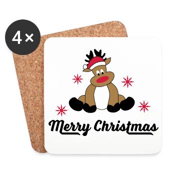 merry christmas - Coasters (set of 4) - white - Front