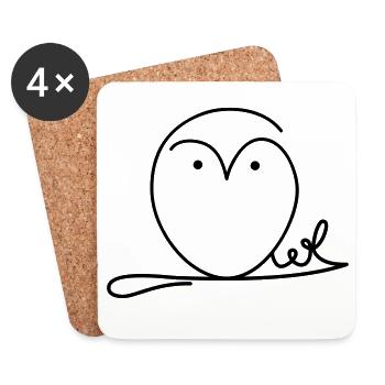 Owl signature - Coasters (set of 4) - white - Front