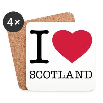 I LOVE SCOTLAND Schottland - Untersetzer (4er-Set) - Weiß - Vorne
