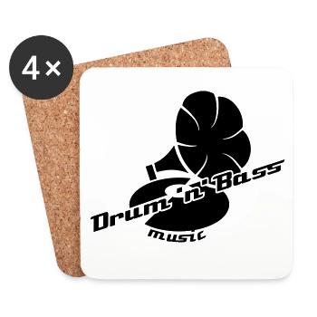 Drum and Bass Gramophon - Coasters (set of 4) - white - Front