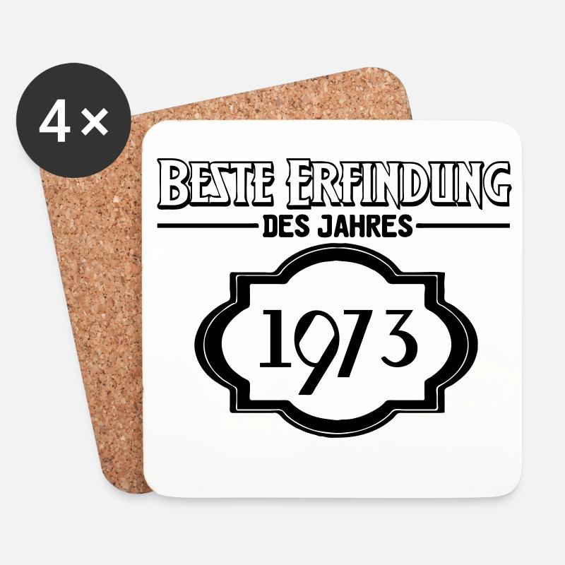 Beste Erfindung des Jahres 1973 Geschenk - Untersetzer (4er-Set) - Weiß