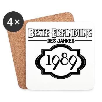 Beste Erfindung des Jahres 1989 Geschenk - Untersetzer (4er-Set) - Weiß - Vorne