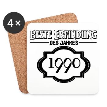 Beste Erfindung des Jahres 1990 Geschenk - Untersetzer (4er-Set) - Weiß - Vorne