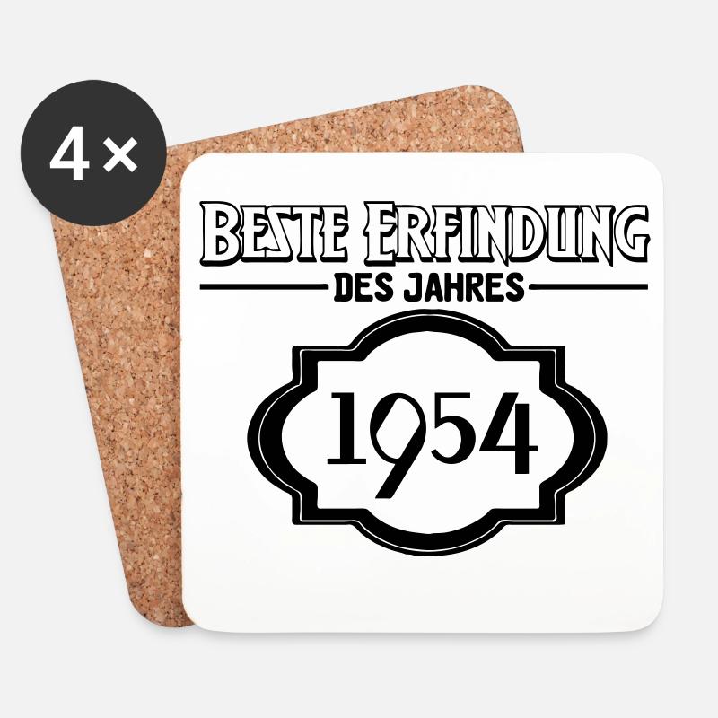Beste Erfindung des Jahres 1954 Geschenk - Untersetzer (4er-Set) - Weiß