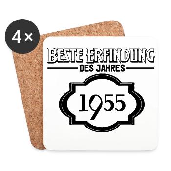Beste Erfindung des Jahres 1955 Geschenk - Untersetzer (4er-Set) - Weiß - Vorne