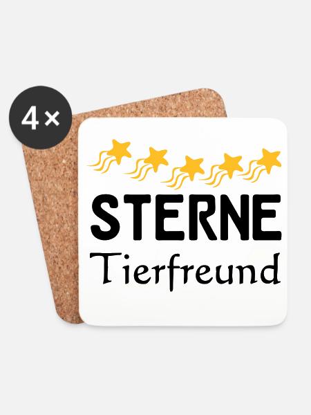Sterne Tierfreund Geschenk - Untersetzer (4er-Set) - Weiß