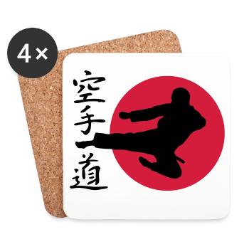 Karate Yokotobigeri - Untersetzer (4er-Set) - Weiß - Vorne