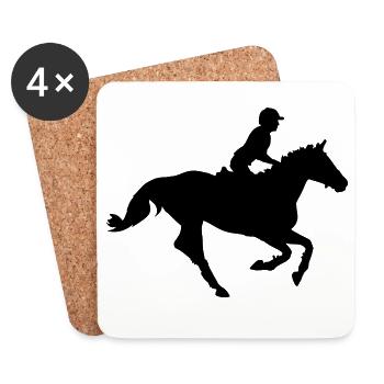 Horse sport - Dessous de verre (lot de 4) - blanc - Devant