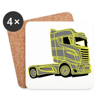 Camion V8 Super R1000 Vabis - Dessous de verre (lot de 4) - blanc - Devant