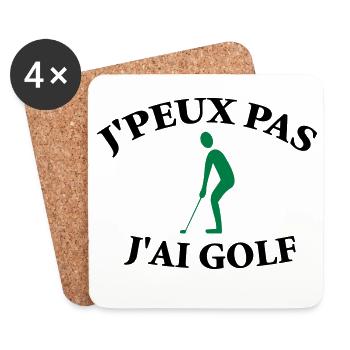 Ich kann nicht, ich habe Golf. - Untersetzer (4er-Set) - Weiß - Vorne