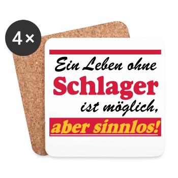 Schlager Party , Schlager Musik , aber sinnlos - Untersetzer (4er-Set) - Weiß - Vorne