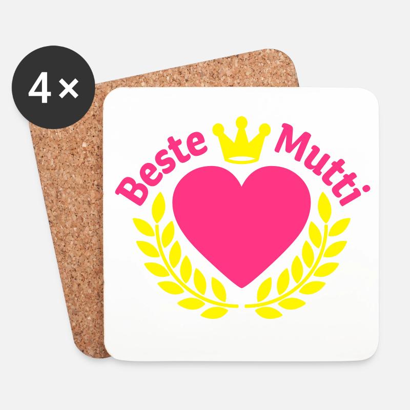 beste mutti der welt beste mutter super mutti mom - Untersetzer (4er-Set) - Weiß