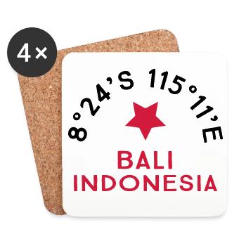 Bali - Dessous de verre (lot de 4) - blanc - Devant