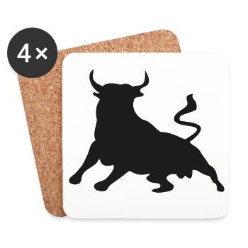 Stier - Untersetzer (4er-Set) - Weiß - Vorne