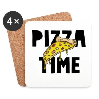Pizza Time - Dessous de verre (lot de 4) - blanc - Devant
