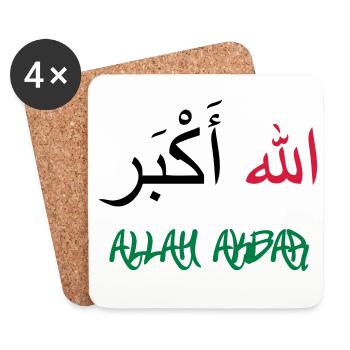 Allah Akbar - Dessous de verre (lot de 4) - blanc - Devant