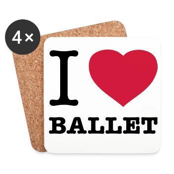 J’AIME LE BALLET Ballett - Dessous de verre (lot de 4) - blanc - Devant
