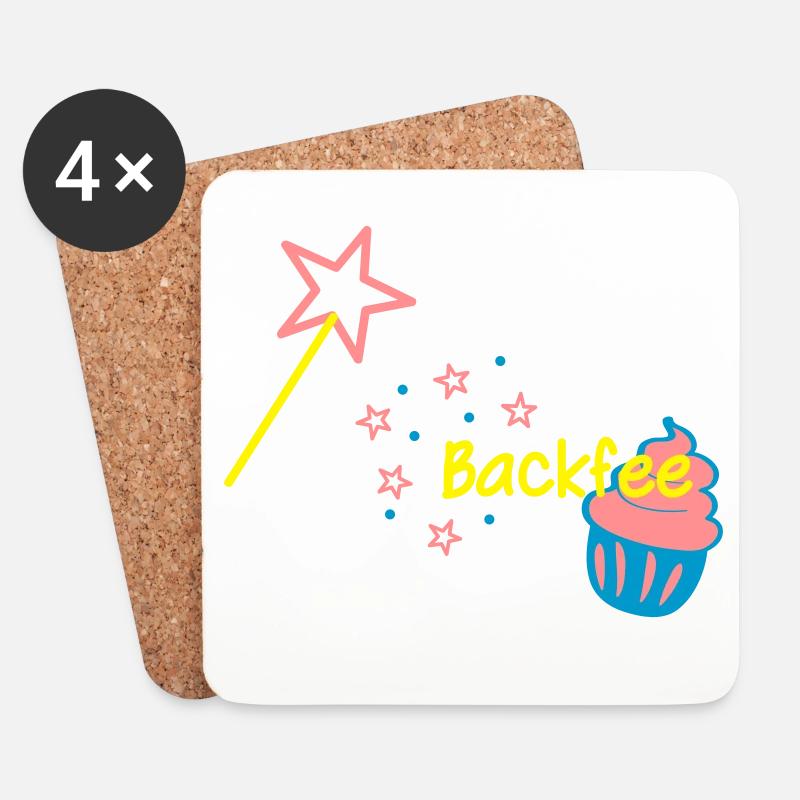 Backfee Schürze Cupcaki - Untersetzer (4er-Set) - Weiß