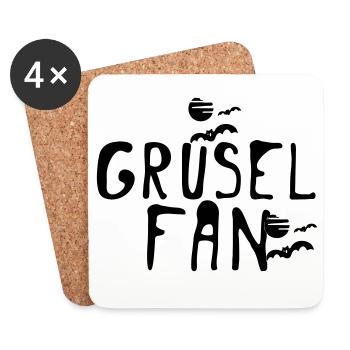 Grusel Fan Halloween Herbst Fun Spruch Geschenk - Untersetzer (4er-Set) - Weiß - Vorne