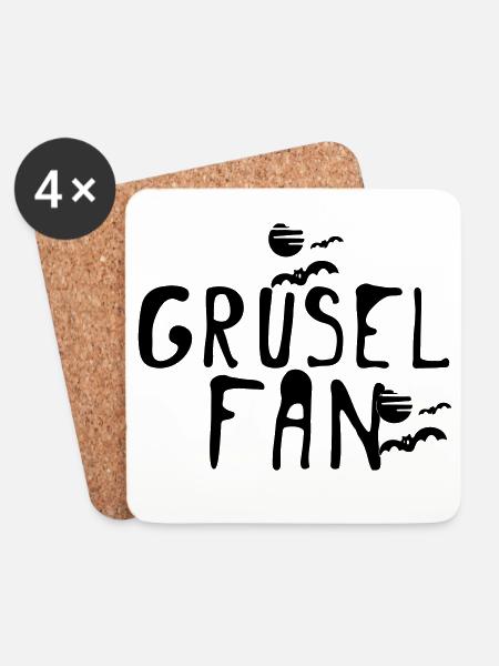 Grusel Fan Halloween Herbst Fun Spruch Geschenk - Untersetzer (4er-Set) - Weiß