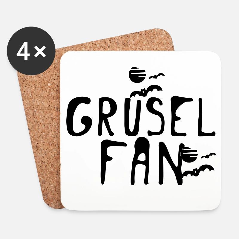 Grusel Fan Halloween Herbst Fun Spruch Geschenk - Untersetzer (4er-Set) - Weiß