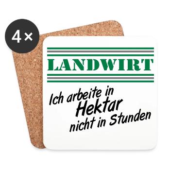 Landwirtschaft , Landwirt , Farmer , Hektar (25) - Untersetzer (4er-Set) - Weiß - Vorne