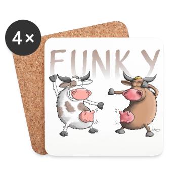 Funky, Crazy, Fun - Coasters (set of 4) - white - Front