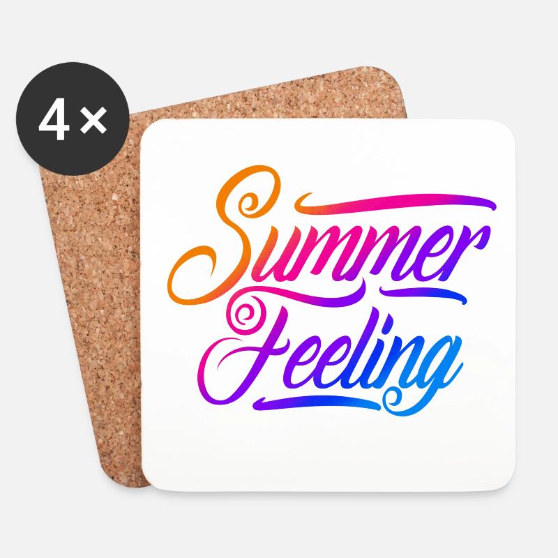 Summer feeling - Untersetzer (4er-Set) - Weiß