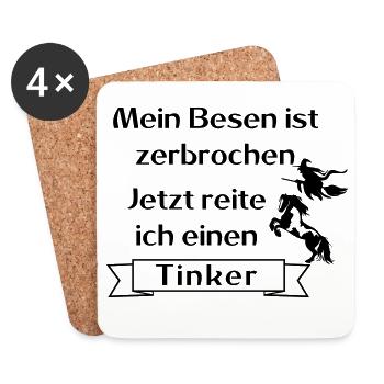Mein Besen ist zerbrochen - Tinker - Untersetzer (4er-Set) - Weiß - Vorne