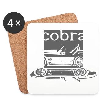 shelby cobra v8 muscle auto Logo Illustration icon - Untersetzer (4er-Set) - Weiß - Vorne