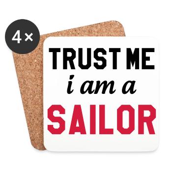 Trust me I am a Sailor - Dessous de verre (lot de 4) - blanc - Devant