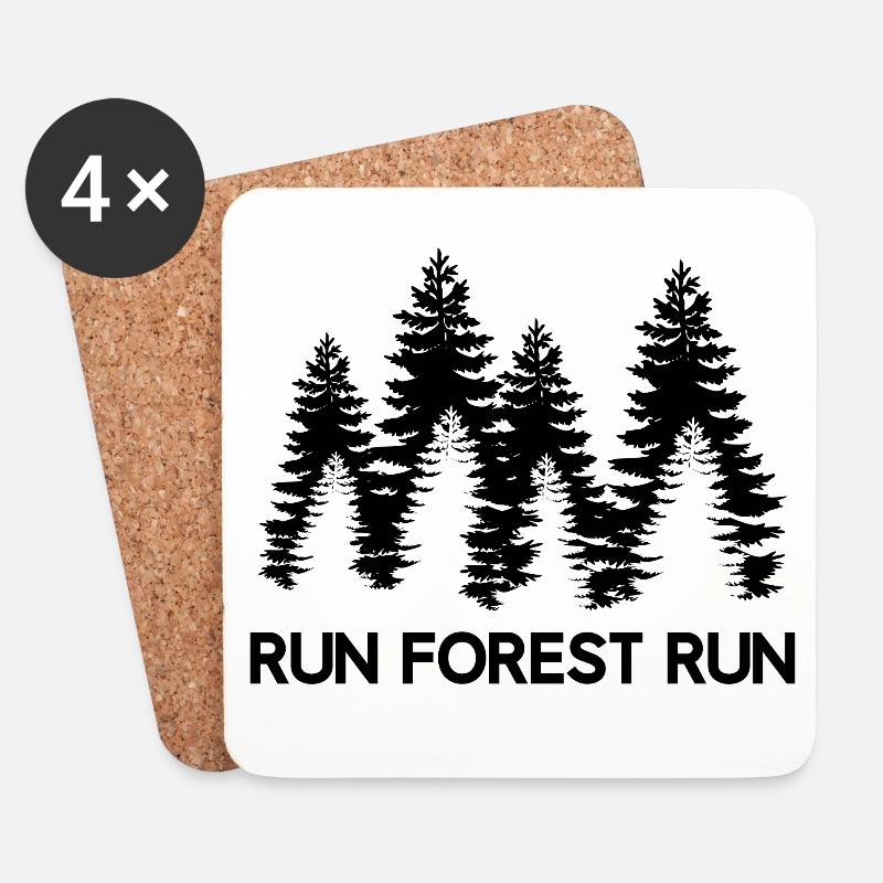 Lauf, Forest, lauf - Untersetzer (4er-Set) - Weiß