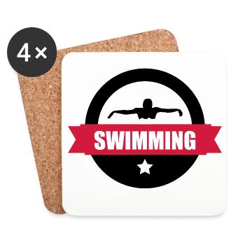 Swimming - Untersetzer (4er-Set) - Weiß - Vorne