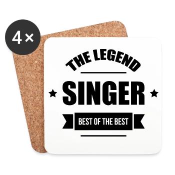 The Legend: Singer - Dessous de verre (lot de 4) - blanc - Devant