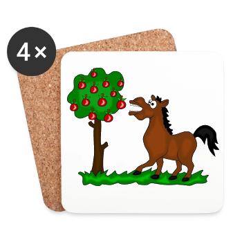 pferd baum - Untersetzer (4er-Set) - Weiß - Vorne