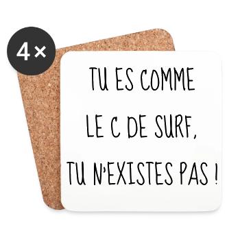 Cinéma / Citation / Série télé / Geek - Dessous de verre (lot de 4) - blanc - Devant