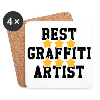Graffiti / Tag / Writer / Street Art - Untersetzer (4er-Set) - Weiß - Vorne