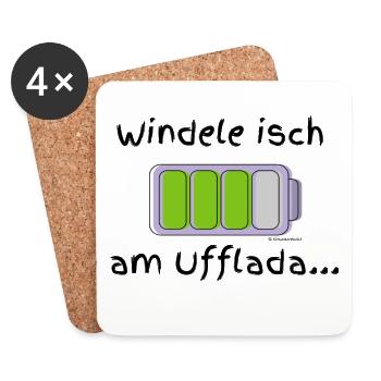 Die Windel des kleinen Schatz wird gerade gefüllt! - Untersetzer (4er-Set) - Weiß - Vorne