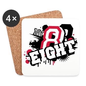 stylish number Eight graffiti in 3D - Coasters (set of 4) - white - Front
