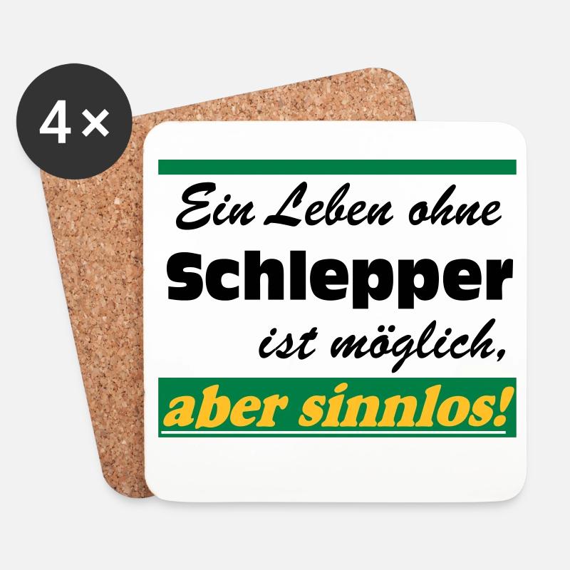 Traktor , Trecker , Schlepper Leben sinnlos .(25) - Untersetzer (4er-Set) - Weiß