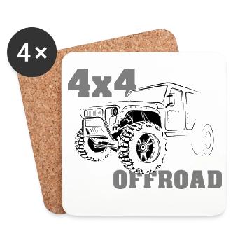 offroad dirt 4x4 truck off-road big cars - Coasters (set of 4) - white - Front