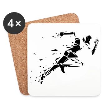 running man black and white - Coasters (set of 4) - white - Front
