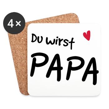 Du wirst Papa - Untersetzer (4er-Set) - Weiß - Vorne
