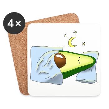 Cadeau de pyjama chemise de nuit avocat pour dormir - Dessous de verre (lot de 4) - blanc - Devant