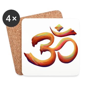 Om Rainbow Brush - Coasters (set of 4) - white - Front