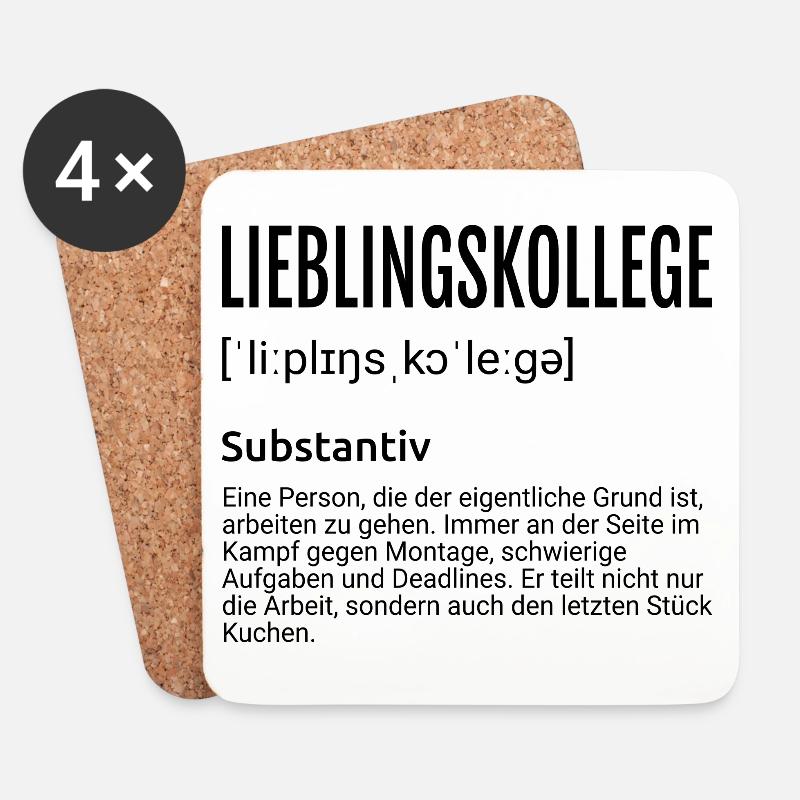 Kollege Geschenk Abschied - Untersetzer (4er-Set) - Weiß