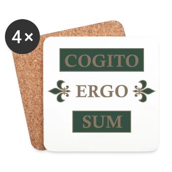 Cogito ergo sum - Coasters (set of 4) - white - Front