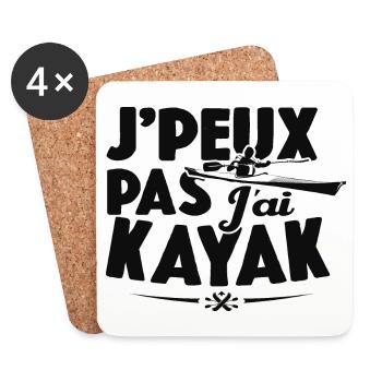 Je Peux Pas J'ai Kayak Cadeau Kayaking - Dessous de verre (lot de 4) - blanc - Devant