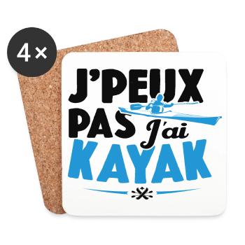 Je Peux Pas J'ai Kayak Cadeau Kayaking - Dessous de verre (lot de 4) - blanc - Devant